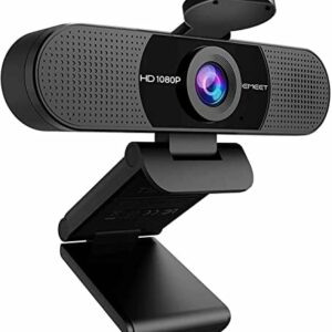 EMEET Full HD Webcam – C960 1080P Webcam mit Objektivabdeckung & Dual Mikrofon, 90 ° Streaming Kamera mit Automatische Lichtkorrektur, Plug & Play, für Linux, Win10, Mac OS