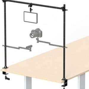 Live Streaming Boom Arm, VIJIM LS15 Desk Studio Setup Kit mit Super Clamp, Flexible Overhead Stativ Multi Mount für Kamera, Tablet, LED Videoleuchte, Webcams, Monitor, Mikrofon
