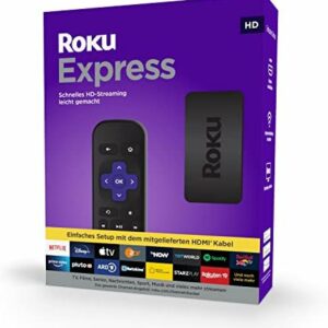 Roku Express | HD-Streaming Media Player | Funktioniert nur in Deutschland| Einfaches setup mit dem mitgelieferten HDMI kabel|1080p,720p bis zu 60fps
