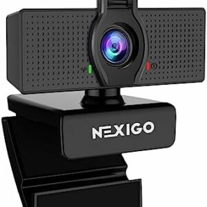NexiGo N60 1080P Webcam, HD-Webcam mit Mikrofon, Softwaresteuerung und Datenschutzabdeckung, USB-Computerkamera, Sichtfeld mit 110°, Plug-and-Play, für Zoom/Skype/Teams, Konferenzen und Videoanrufe