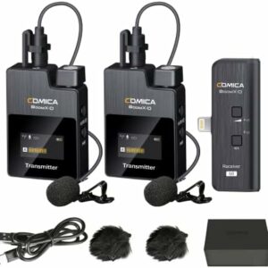 comica Kabelloses Mikrofon für iPhone, BoomX-DMI2 2,4 GHz, kabelloses Lavalier-Mikrofonsystem, für Vlogging, Podcasting, Videoaufnahme und YouTube Live-Streaming