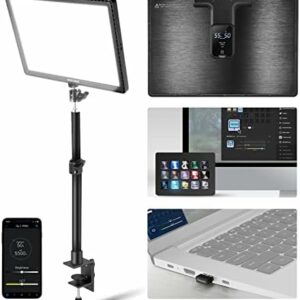 NEEWER GL1 PRO 15,5″ Key Light Streaming Licht, Video Licht mit 2,4G, Mac, PC Steuerung und iOS Android APP, 2800 Lumen LED Panel Studiolicht mit Tischklemme Kompatibel mit Elgato Stream Deck