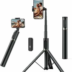ATUMTEK Bluetooth 140CM Selfie-Stick Stativ Ausziehbares All-in-One-Telefonstativ aus Aluminium mit Kabelloser Fernbedienung um 360° Drehbar für iPhone 14/13 Mini/12 Pro/XS Max/X Samsung Smartphones