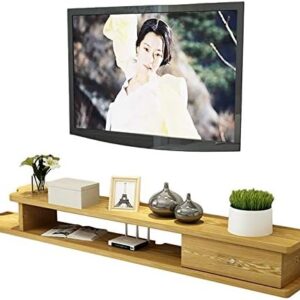 EsEntL TV-Schrank, TV-Lowboard, schwebende Regale, schwebendes TV-Regal, wandmontierte Medienkonsole, Router-DVD-Regale, für Kabelbox/DVD-Player/Spielekonsole, Streaming-Media-Ausrüstung.