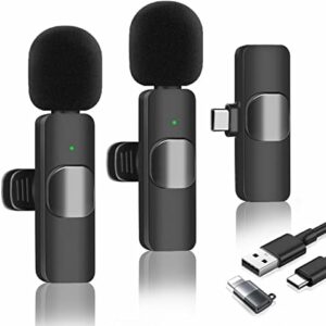 Gamma2 Lavalier Mikrofon, Ansteckmikrofon für IOS/Android, Mini Mikrofon für Aufnahme, für Live Streaming/YouTube/TikTok/Rauschunterdrückung/Automatische Synchronisierung/Keine APP(2 IN1)