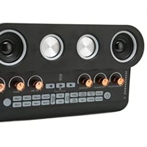 Podcast-Mikrofon-Bundle, Kondensatormikrofon mit Live-Soundkarten-Kit, Podcast-Ausrüstungs-Bundle mit Voice Changer und Mixer-Funktionen für PC-Streaming-Aufnahmen (Schwarz)