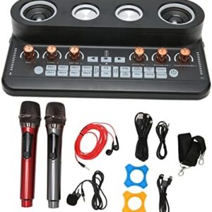Bluetooth-Mikrofon Karaoke für Erwachsene, Karaoke-Ausrüstung mit Soundboard, Mehrzweckmikrofon für Sing-Streaming- (Schwarz)