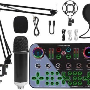 Mobiles Mikrofon Live-Streaming-Soundkartenausrüstung, Kondensator-Soundset, Computer-Aufnahmestudio, professionelle Ausrüstung,C