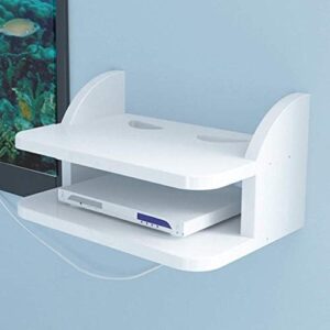 FHKBB An der Wand montiertes Doppel-Float-Regal Router-Rack Set-Top-Box-Unterstützung PS4 Xbox One TV-Box Kabelbox Streaming Media-Ausrüstung Wandregal