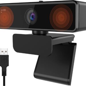 Nuroum V11 Webcam 2K, PC Kamera mit Mikrofon Full HD 1080P/60fps, 1440P/30fps, Rauschunterdrückung/90°Weitwinkel/Abdeckung/360° Drehung/Lichtkorrektur, Business, USB Plug&Play Laptop Zoom/Skype