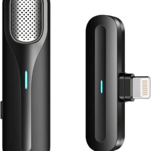 Professionelles kabelloses Lavalier-Mikrofon kompatibel mit iPhone iPad Videoaufnahme Podcast Zoom Vlog Tiktok Live Streaming Ausrüstung DSP Rauschunterdrückung In-Ear-Monitor KTV Modus mit Ladebox