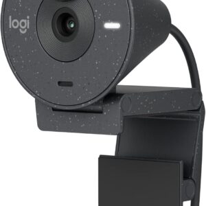 Logitech Brio 300 Full HD-Webcam mit Sichtschutz, Mikrofon mit Rauschunterdrückung, USB-C, Zertifiziert für Zoom, Microsoft Teams, Google Meet, Streaming, Automatische Lichtkorrektur – Graphit