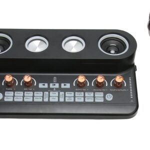 Soundkarten-Kit, All-in-One-BT-AUX-OTG-Podcast-Ausrüstung, Musikproduktionsausrüstung mit Mikrofon, für PC-Streaming, von Sprache (Schwarz)