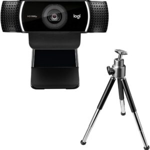 Logitech C922 PRO Webcam mit Stativ, Full-HD 1080p, 78° Sichtfeld, Autofokus, Belichtungskorrektur, H.264-Kompression, USB-Anschluss, Für Streaming via OBS, Xsplit, etc. – Schwarz
