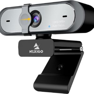 NexiGo N660P 60FPS 1080P Webcam mit Softwaresteuerung, Dual-Mikrofon & Abdeckung, AutoFocus, HD USB Computer Webkamera, für OBS Gaming Zoom Skype FaceTime Teams