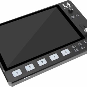 Akozon Multikamera-Videomischer-Umschalter mit 10,1-Zoll-Touchscreen, 5-Kanal-HD-Multimedia-USB-SDI-Live-Streaming-Ausrüstung, 100-240-V-Fotomonitor (EU-Stecker)