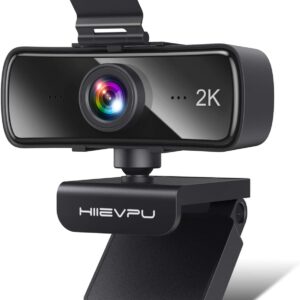 Hiievpu 2K Webcam mit Mikrofon für PC & Laptop, USB Webcam mit Privatsphäre, Plug and Play, geeignet für Streaming/Gaming/Videokonferenzen & Zoom/YouTube/Cisco WebEx/Google Meet