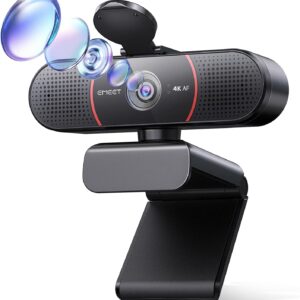 EMEET 4K Webcam für PC, C960 4K UHD Webcam mit Objektivabdeckung & Dual Mikrofon,66 ° Streaming Kamera mit Automatische Lichtkorrektur, Plug & Play Webcam, USB Webcam Ideal für Zoom/Skype