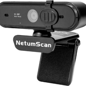 NetumScan Webcam 1080P Full HD Stereo Mikrofon mit Autofokus, 2 Megapixel Webkamera Video Chat Recording, Kompatibel Windows, Mac