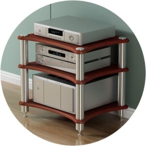1/2/3/4-Lagiger Audioschrank, Audio-Rack, Videokomponenten-Schrank Mit Stoßdämpfenden Füßen, Stereo-Ausrüstung, Spielekonsolen, Streaming-Geräte