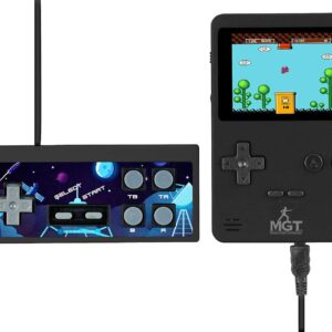 MGT Mobile Games Technology Videospiel: 2in1-Retro-Spielekonsole, 7-cm-Farbdisplay (2,8″), 200 Spiele, 8 Bit (Konsole, Retrospiel, tragbarer)