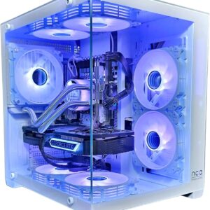 Gaming PC White | GeForce RTX 3050 | Intel XEON 10 Kerner | RGB Lüfter mit Fernbedienung | Wasserkühlung | SSD | Windows 11 | WLAN (16GB RAM 240GB SSD)