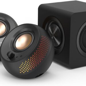 CREATIVE Pebble X Plus 2.1 2.1 USB-C-Computerlautsprecher mit Subwoofer und anpassbarer RGB-Beleuchtung