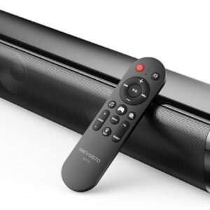 Soundbar für TV Geräte PC Gaming Soundbar 60W Mini 2.1CH Integrierte Subwoofer BT5.4 Lautsprecher Computer mit USB Digital Audio/Optisch/AUX Voice Enhance 3 EQ Kompatibel Spielkonsolen-40cm