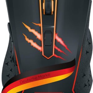 SCHWAIGER GM3000 Gaming-Maus Computer PC Maus Gaming-ZubehĂśr 6 Tasten RGB Beleuchtung kabelgebunden ergonomisch schwarz rot