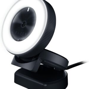 Razer Kiyo – Streaming-Kamera mit Ring-Beleuchtung (USB Webcam, HD-Video 720p, 60 FPS, kompatibel mit Open Broadcaster Sofware, Xsplit, Autofokus, Kamera-Clip, Stativ-Anschluss)