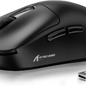 ATTACK SHARK X3 49g Ultraleicht Maus, PixArt PAW3395 Gaming-Sensor, BT/2,4G Kabellose/Kabelgebundene Gaming-Maus, 26000 DPI, 200 Std. Akku, Office-Mäuse für Win11/Xbox/PS/Mac (Schwarz)