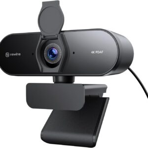 4k Webcam mit 2 Mikros, 12 Megapixel, Sofortiger Dual PDAF/CDAF-Autofokus, 1080p@60FPS, Klar Stereo-Sound, Automatische Lichtkorrektur, USB PC Kamera für Windows MacOS Skype Teams Streaming