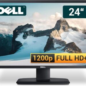 Dell UltraSharp U2412MB 24 Zoll Business Computer Monitor, Desktop Gaming Monitor, Full HD+ (VGA – DisplayPort – DVI – USB-HUB – VESA), PC Bildschirm, schwarz (Generalüberholt)