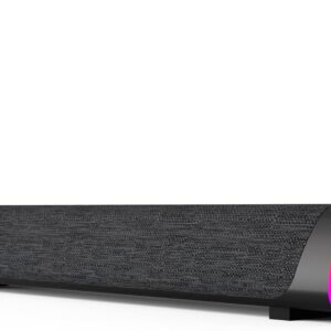 SOULION R30 Plus Computer Lautsprecher, USB-betriebene Bluetooth PC-Soundbar, LED-Lichter mit Schaltertaste, tragbare Computer-Soundbar für Desktop Laptops, Schwarz (kein 3,5-mm-AUX)