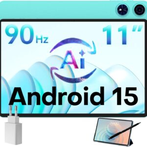 P50Ai Tablet Android 15, 11 Zoll 90Hz Display, Octa-Core Tablett, 16GB+128GB, AI-Gestensteuerung, Type-C für Display-Anschluss, PC-Modus, 7000mAh, WLAN, Widevine L1, Mit Stift/Tablet-Hülle