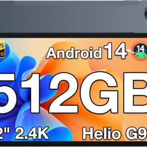 DOOGEE T40PRO Android 14 Tablet 12 Zoll Helio G99 Tablet PC, 20GB RAM 512GB ROM(2TB TF) Drawing Tablet LTE,10800mAh Akku, 2.4K Display Gaming Tablet 16MP+8MP 4G Dual SIM/5G WiFi/TÜV/GPS/Widevine L1