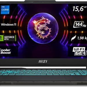 MSI Cyborg 15 Gaming Laptop, 15,6″ Full HD 144Hz, Intel Core i7-13620H, NVIDIA GeForce RTX 4060, 16GB DDR5, 512GB SSD, Windows 11 Home, QWERTZ Tastatur, A13VF-862, Schwarz/transparent