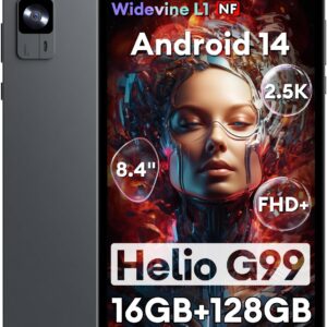 FPad6 Tablet 8 Zoll, 2560×1600 Display, Helio G99 Octa-core,16GB+128GB(2TB),16MP/8MP, 6500mAh Akku,Widevine L1 Android 14 Tablet mit SIM Card Slot,Face ID/4G LTE/5G WiFi/6-Achsen-Gyroskop