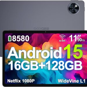 DOOGEE U11 Android 15 Tablet 11 Zoll 16GB RAM +128GB ROM (2TB TF) 8580mAh Gaming Tablet Android, 13MP+5MP, Octa-Core Tablet PC 2.4G+5G WLAN GMS/ WidevineL1/ 3.5mm Audio/GPS/Face ID/OTG [2025]