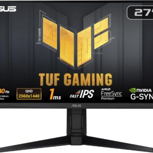 ASUS TUF Gaming VG27AQL3A – 27 Zoll WQHD Monitor – 180 Hz, 1ms GtG, FreeSync, G-Sync, Adaptive Sync, ELMB, DisplayHDR 400 – Fast-IPS Panel, 16:9, 2560×1440, DP, HDMI, USB, ergonomisch, Speaker