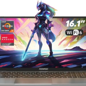 ACEMAGIC Laptop 16.1 Inch FHD Display,AMD Ryzen 7 5700U,16 Thread,4.3 GHz,16GB DDR4 512GB SSD M.2,Metallgehäuse Computer,WiFi 6, BT5.2, HDMI, Typ C,hohe Leistung