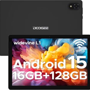 DOOGEE U10 2025 Neueste Android 15 Tablet 10 Zoll, 16GB RAM+128GB ROM (2TB TF) Kinder Tablets PC 5060mAh Gaming Tablet Android, Widevine L1/ 8MP+5MP Dual Kamera/WiFi 6/ Type C/ 3.5mm Kopfhörerbuchse
