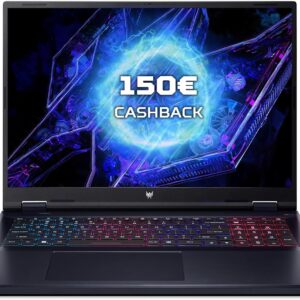 Acer Predator Helios Neo 18 (PHN18-71-97QJ) Gaming Laptop | 18″ WQXGA 165Hz Display | Intel Core i9-14900HX | 32 GB RAM | 1 TB SSD | NVIDIA GeForce RTX 4060 | Windows 11 | QWERTZ Tastatur | schwarz