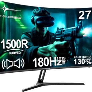Gaming Curved Monitor 27 Zoll MFG27C1 180Hz 1Ms 130% sRGB Monitor mit Sprecher 1920 * 1080 VA Panel （MFG27C1 mit HDMI-Kabel）