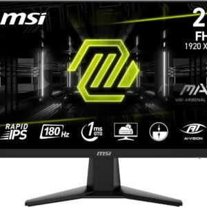 MSI MAG 256F 24,5 Zoll FHD Gaming Monitor – 1920 x 1080 Rapid IPS Panel, 180 Hz / 1ms GtG, 127% sRGB, Frameless Design, HDR Ready – DisplayPort 1.2a, HDMI 2.0b CEC