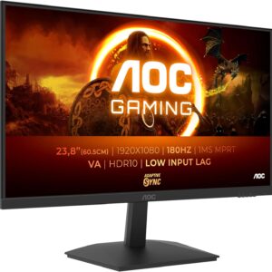 AOC Gaming 24G15N – 24 Zoll Full HD Monitor, 180 Hz, 1ms, Adaptive Sync, HDR10 (1920×1080, 1x HDMI 2.0, 1x DisplayPort 1.4) schwarz