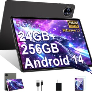 Tablet 11 Zoll Android 14 Octa-Core, 2025 Newest Tablet PC 24 GB RAM + 256 GB ROM (TF 1TB) | WideVine L1丨WLAN 6丨8000mAh丨5+13MP丨Bluetooth5.0丨1280 * 800丨Metallabdeckung Schwarz