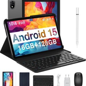 DOOGEE U10 Android 15 Tablet 10 Zoll, 16GB RAM+128GB ROM(2TB TF) Tablet mit Tastatur, WiFi 6 Gaming Tablets Widevine L1, 8MP+5MP, 5060mAh, Kinder Tablets mit Stift, Tastatur, Maus, Hülle, Schutzfolie