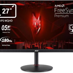 Acer Nitro XV271UM3 Gaming Monitor 27 Zoll (69 cm Bildschirm) WQHD, 180Hz DP, 144Hz HDMI, 0,5ms (GTG min.), 2xHDMI 2.0, DP 1.2, höhenverstellbar, drehbar, DP/HDMI FreeSync Premium
