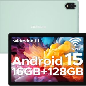 DOOGEE U10 2025 Neueste Android 15 Tablet 10 Zoll, 16GB RAM+128GB ROM (2TB TF) Kinder Tablets PC 5060mAh Gaming Tablet Android, Widevine L1/ 8MP+5MP Dual Kamera/WiFi 6/ Type C/ 3.5mm Kopfhörerbuchse